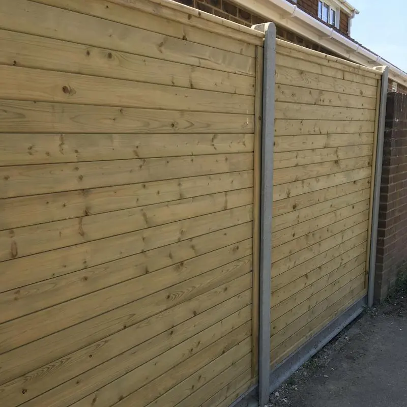 TGV panels on concrete posts and concrete gravel boards